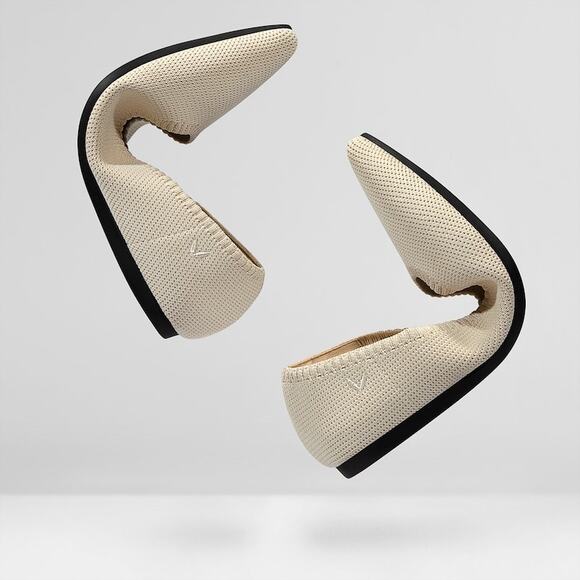 Vivaia Pointed Toe Ballet Flats Size 38 Natural Peach - Picture 5 of 14